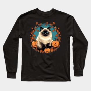 Birman Cat Halloween, Cat Lover Long Sleeve T-Shirt